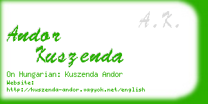 andor kuszenda business card